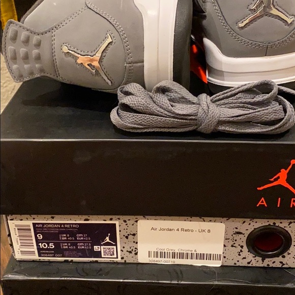 EUC AIR JORDAN 4 RETRO size 9 COOL GREY IV - Picture 8 of 8